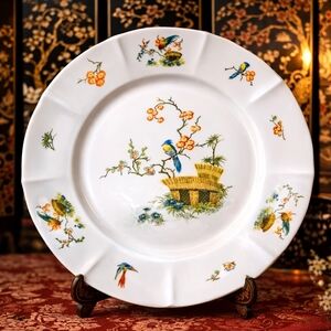 Vintage Eamag Bavaria Plate • Somerset Pattern • German Porcelain Bird Floral